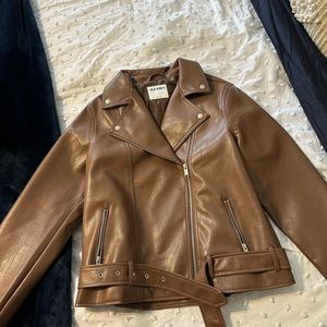 Faux leather coat